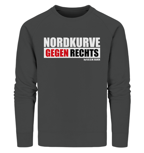N.O.S.W. BLOCK Gegen Rechts Sweater "NORDKURVE GEGEN RECHTS" Männer Organic Sweatshirt anthrazit