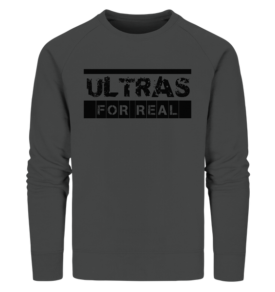 N.O.S.W. BLOCK Ultras Sweater "ULTRAS FOR REAL" beidseitig bedrucktes Männer Organic Sweatshirt anthrazit