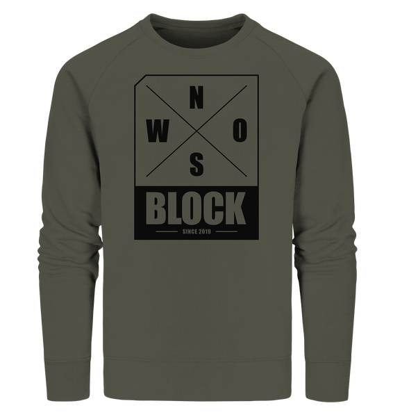 N.O.S.W. BLOCK Logo Männer Organic Sweatshirt khaki