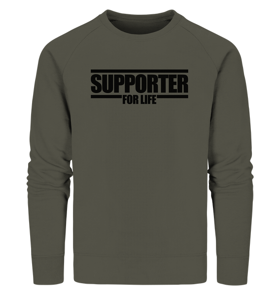 SUPPORTER Sweater "SUPPORTER FOR LIFE" Männer Organic Sweatshirt khaki