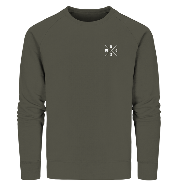 N.O.S.W. BLOCK Sweater "N.O.S.W. ICON" @ Front & Back Männer Organic Sweatshirt khaki