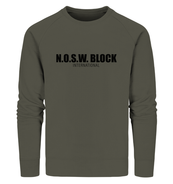 N.O.S.W. BLOCK Sweater "N.O.S.W. BLOCK INTERNATIONAL" Männer Organic Sweatshirt khaki