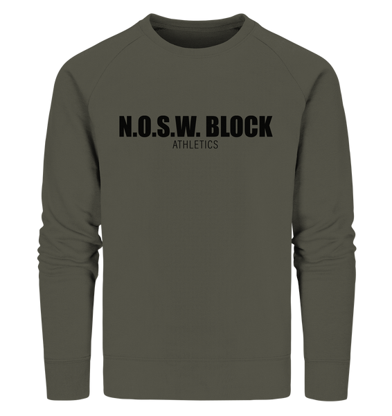 N.O.S.W. BLOCK Sweater "N.O.S.W. BLOCK ATHLETICS" Männer Organic Sweatshirt khaki