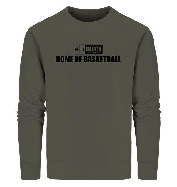 N.O.S.W. BLOCK Sweater "HOME OF BASKETBALL" Männer Organic Sweatshirt khaki