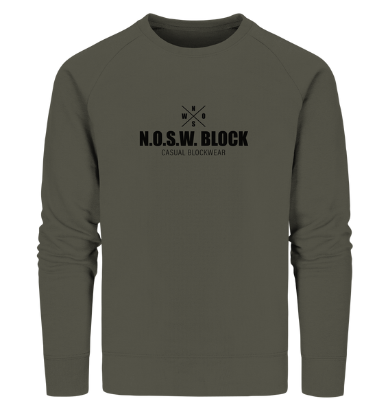 N.O.S.W. BLOCK Sweater "CREW NULL40" Männer Organic Sweatshirt khaki