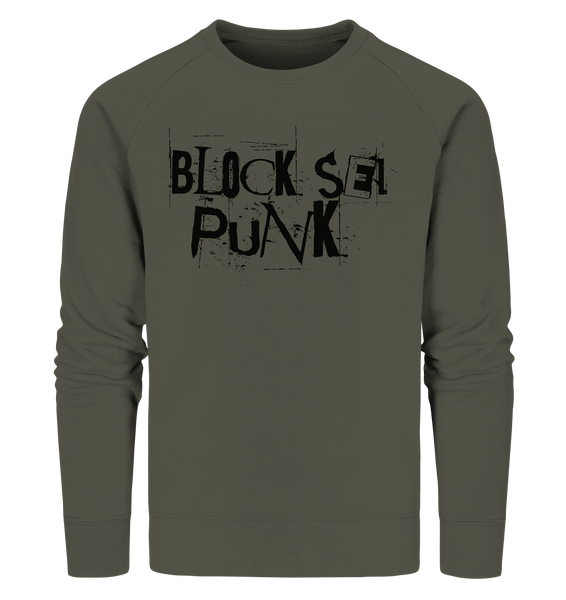 N.O.S.W. BLOCK Fanblock Sweater "BLOCK SEI PUNK" Männer Organic Sweatshirt khaki
