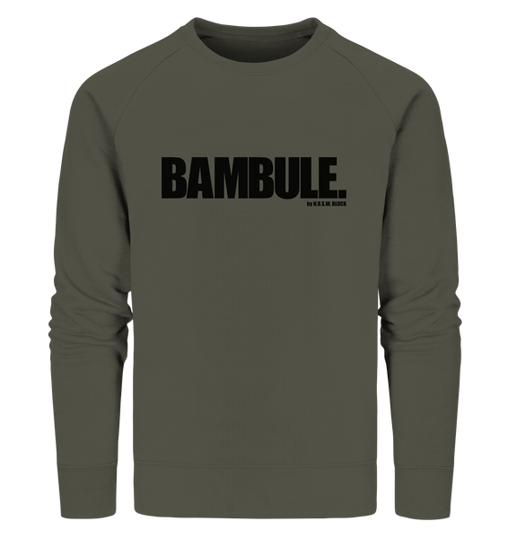 N.O.S.W. BLOCk Fanblock Sweater "BAMBULE." Organic Sweatshirt khaki