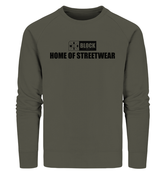 N.O.S.W. BLOCK Sweater "HOME OF STREETWEAR" Männer Organic Sweatshirt khaki