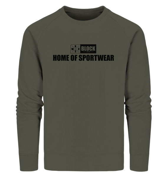 N.O.S.W. BLOCK Sweater "HOME OF SPORTWEAR" Männer Organic Sweatshirt khaki