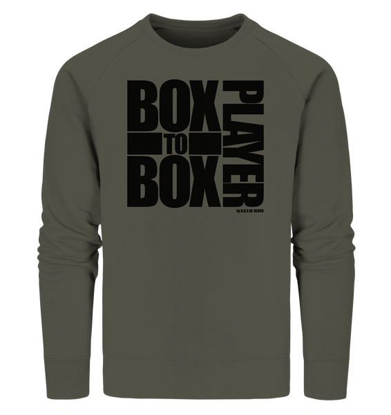 N.O.S.W. BLOCK Fanblock Sweater "BOX TO BOX PLAYER" Männer Organic Sweatshirt khaki