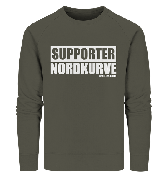 N.O.S.W. BLOCK Fanblock Sweater "SUPPORTER NORDKURVE" Männer Organic Sweatshirt khaki