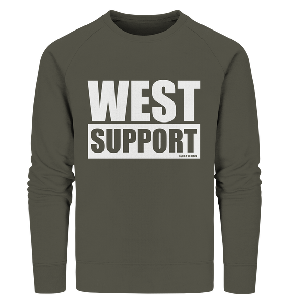 N.O.S.W. BLOCK Fanblock Sweater "WEST SUPPORT" Männer Organic Sweatshirt khaki