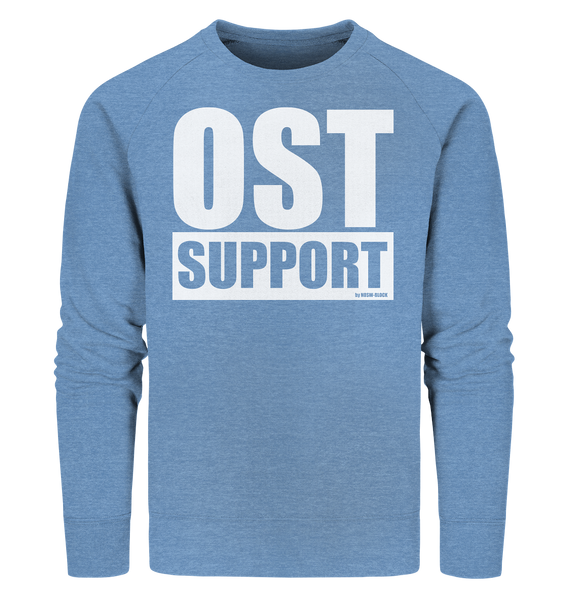 N.O.S.W. BLOCK Fanblock Sweater "OST SUPPORT" Männer Organic Sweatshirt mid heather blau