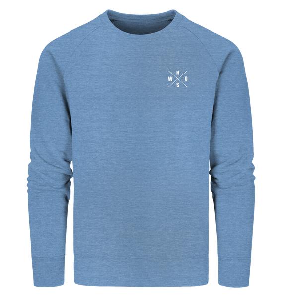 N.O.S.W. BLOCK Sweater "N.O.S.W. BLOCK BLOCKWEAR" Männer Organic Sweatshirt mid heather blau