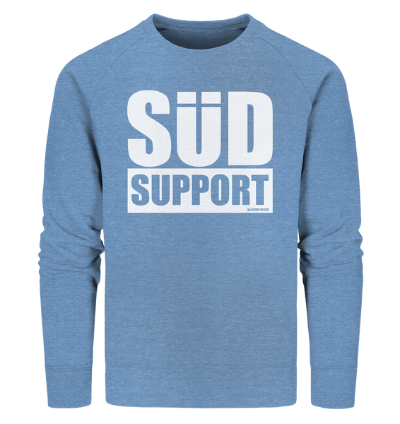 N.O.S.W. BLOCK Fanblock Sweater "SÜD SUPPORT" Männer Organic Sweatshirt mid heather blue