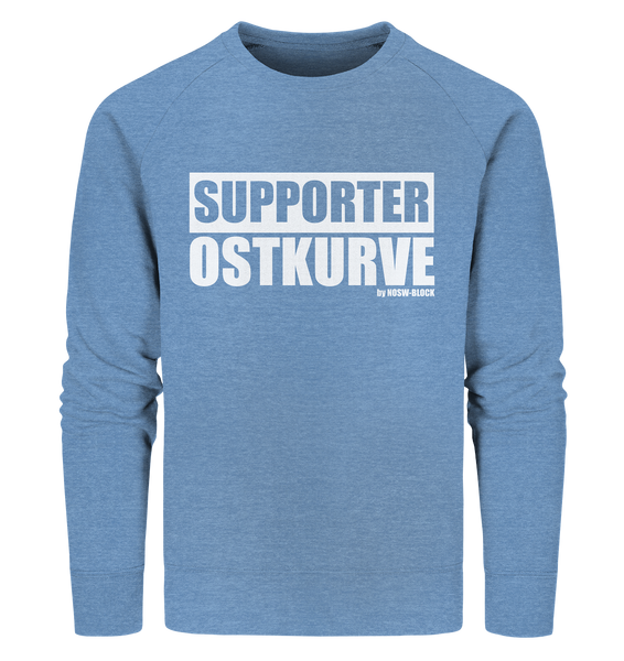 N.O.S.W. BLOCK Fanblock Sweater "SUPPORTER OSTKURVE" Männer Organic Sweatshirt mid heather blau