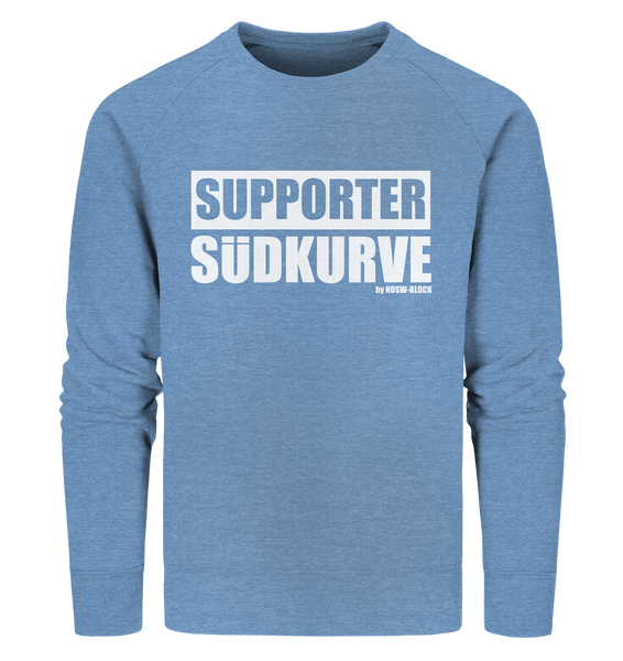 N.O.S.W. BLOCK Fanblock Sweater "SUPPORTER SÜDKURVE" Männer Organic Sweatshirt mid heather blau