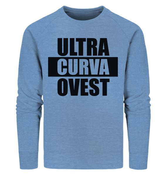N.O.S.W. BLOCK Ultras Sweater "ULTRA CURVA OVEST" Männer Organic Sweatshirt mid heather blau