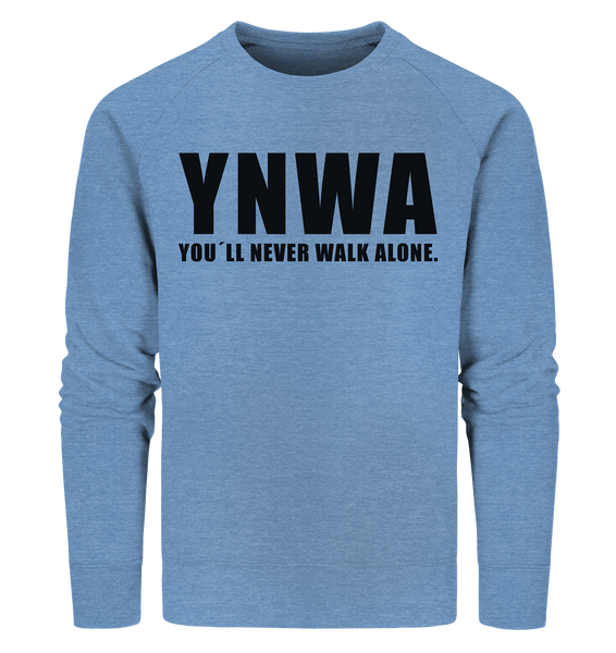 N.O.S.W. BLOCK Fanblock Sweater "YNWA" Männer Organic Sweatshirt mid heather blau