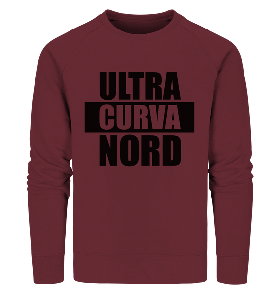 N.O.S.W. BLOCK Ultras Sweater "ULTRA CURVA NORD" Männer Organic Sweatshirt weinrot