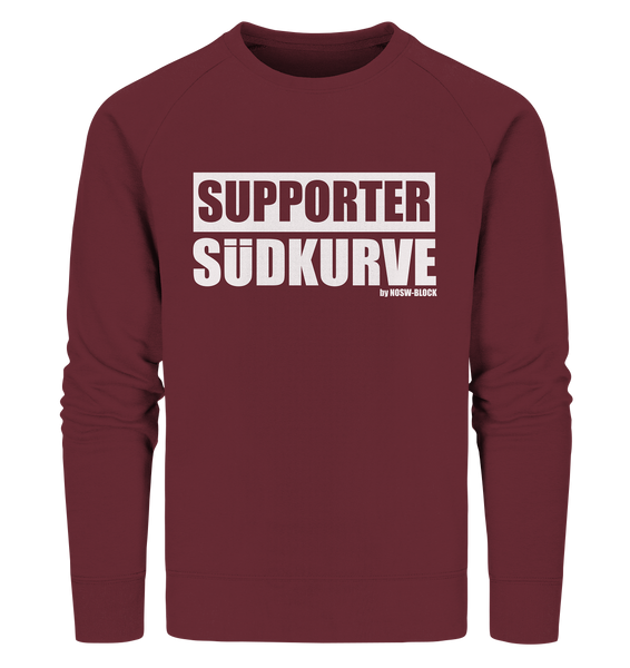 N.O.S.W. BLOCK Fanblock Sweater "SUPPORTER SÜDKURVE" Männer Organic Sweatshirt weinrot