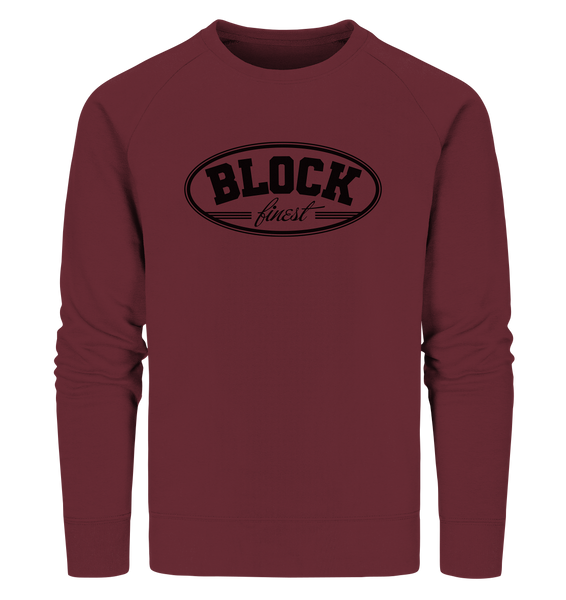 N.O.S.W. BLOCK Fanblock Sweater "BLOCK finest" Männer Organic Sweatshirt weinrot