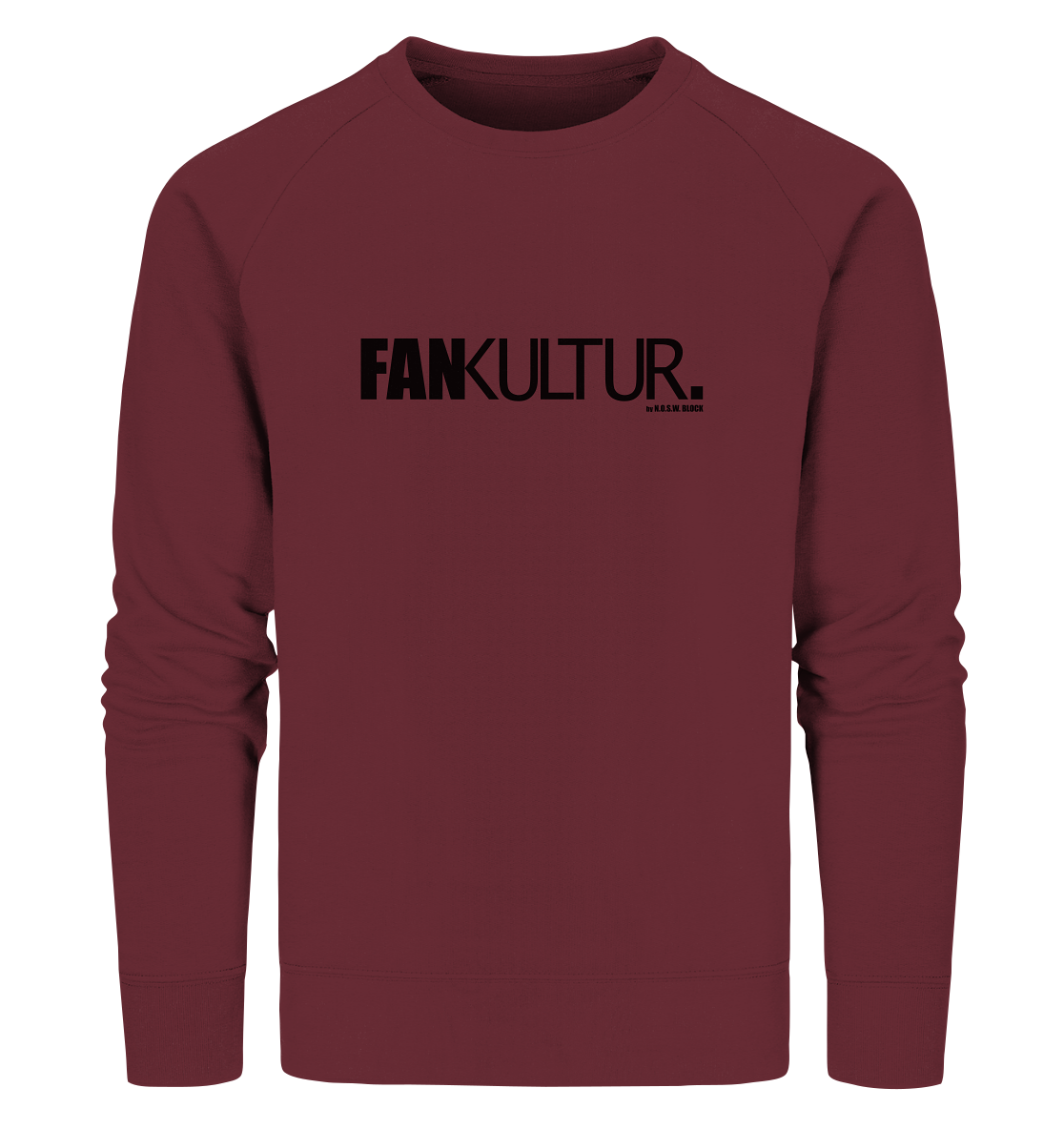 N.O.S.W. BLOCK Fanblock Sweater "FAN KULTUR." Männer Organic Sweatshirt weinrot