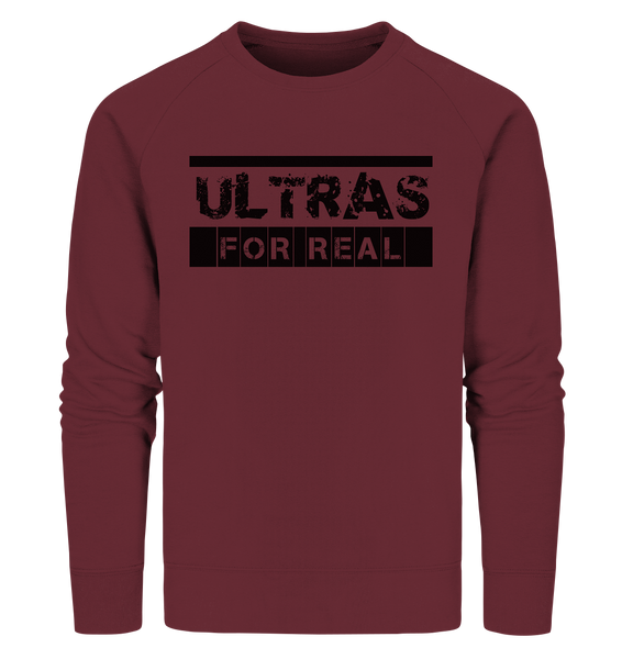 N.O.S.W. BLOCK Ultras Sweater "ULTRAS FOR REAL" beidseitig bedrucktes Männer Organic Sweatshirt weinrot