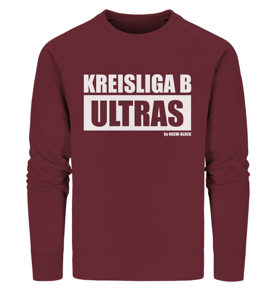 N.O.S.W. BLOCK Ultras Sweater "KREISLIGA B ULTRAS" Männer Organic Sweatshirt weinrot
