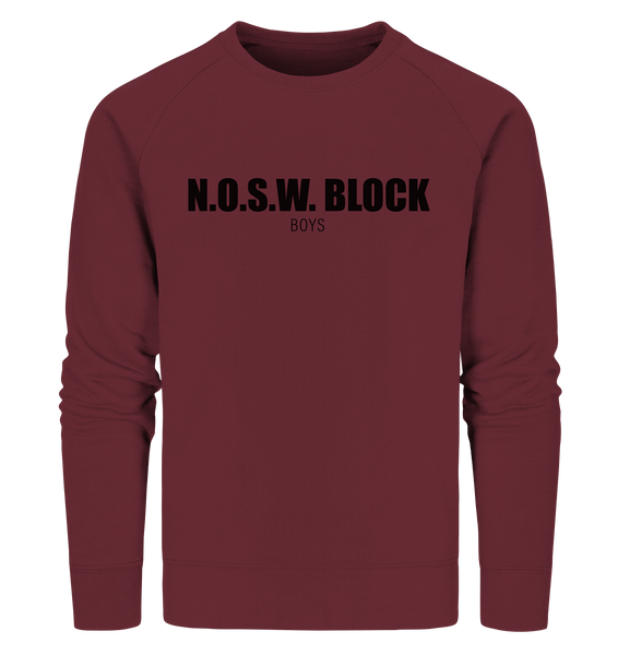 N.O.S.W. BLOCK Sweater "N.O.S.W. BLOCK BOYS" Männer Organic Sweatshirt weinrot