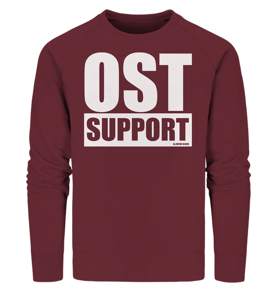N.O.S.W. BLOCK Fanblock Sweater "OST SUPPORT" Männer Organic Sweatshirt weinrot