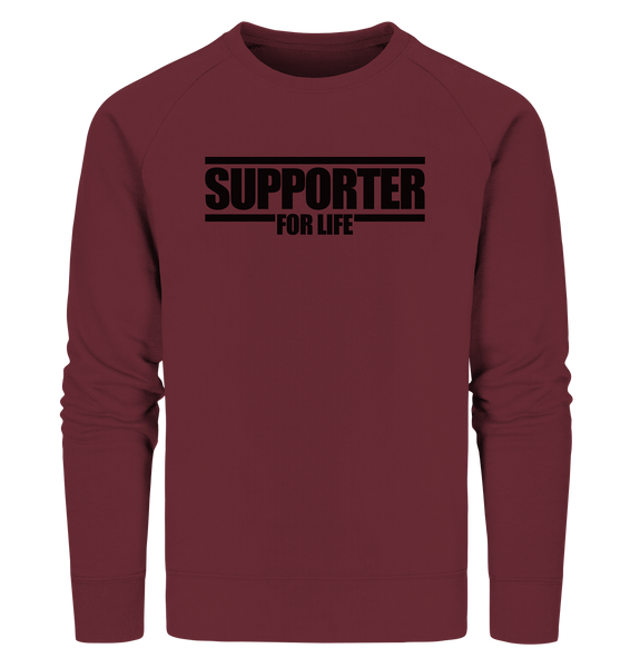 SUPPORTER Sweater "SUPPORTER FOR LIFE" Männer Organic Sweatshirt weinrot