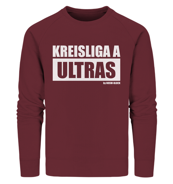 N.O.S.W. BLOCK Ultras Sweater "KREISLIGA A ULTRAS" Männer Organic Sweatshirt weinrot