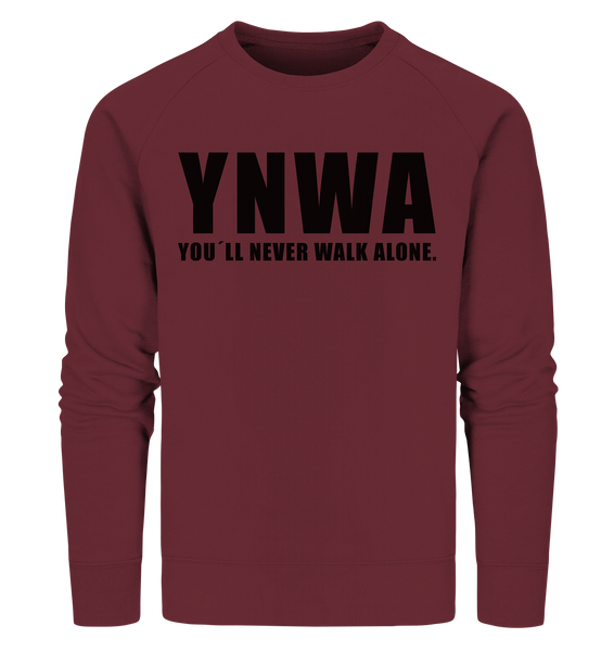 N.O.S.W. BLOCK Fanblock Sweater "YNWA" Männer Organic Sweatshirt weinrot