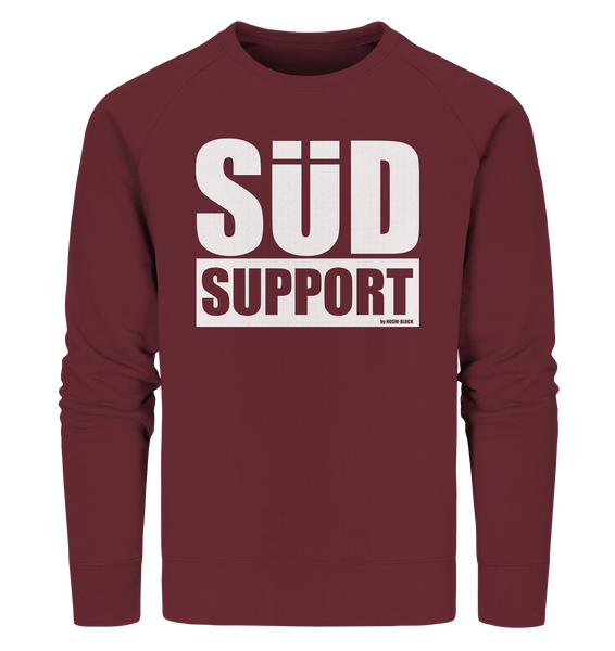 N.O.S.W. BLOCK Fanblock Sweater "SÜD SUPPORT" Männer Organic Sweatshirt weinrot