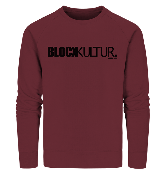 N.O.S.W. BLOCK Fanblock Sweater "BLOCK KULTUR." Männer Organic Sweatshirt weinrot