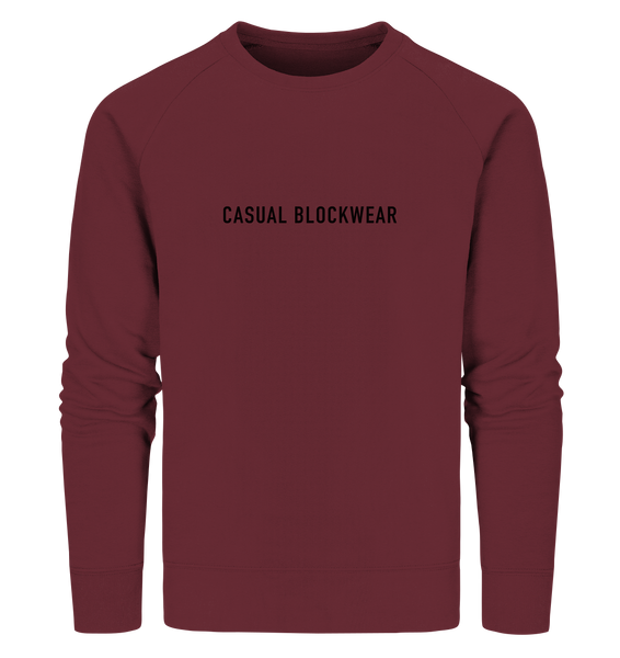 N.O.S.W. BLOCK Hoodie "CASUAL BLOCKWEAR" beidseitig bedruckter Männer Organic Sweatshirt weinrot
