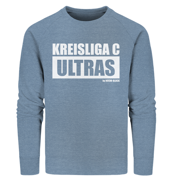 N.O.S.W. BLOCK Ultras Sweater "KREISLIGA C ULTRAS" Männer Organic Sweatshirt mid heather blue