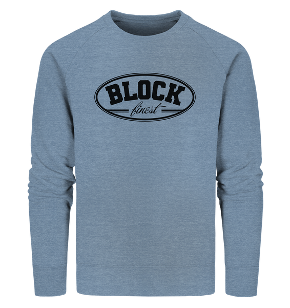 N.O.S.W. BLOCK Fanblock Sweater "BLOCK finest" Männer Organic Sweatshirt mid heather blue