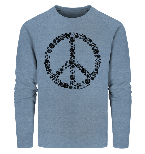 N.O.S.W. BLOCK Sweater "SPORTS FOR PEACE" Männer Organic Sweatshirt dark heather blau