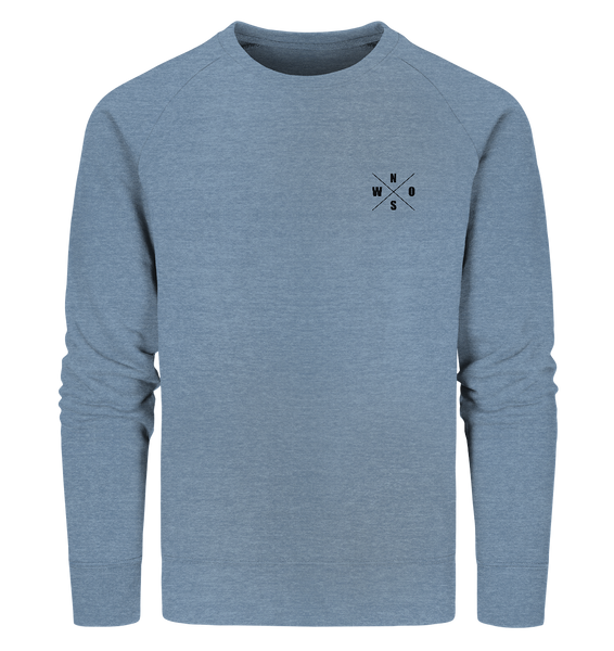 N.O.S.W. BLOCK Fanblock Sweater "STRAIGHT OUTTA FANBLOCK" Männer Organic Sweatshirt mid heather blau