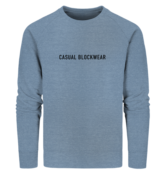 N.O.S.W. BLOCK Hoodie "CASUAL BLOCKWEAR" beidseitig bedruckter Männer Organic Sweatshirt mid heather blue
