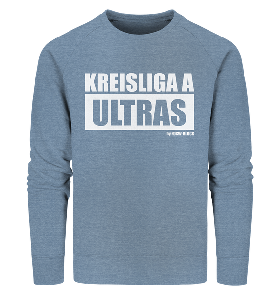 N.O.S.W. BLOCK Ultras Sweater "KREISLIGA A ULTRAS" Männer Organic Sweatshirt mid heather blau