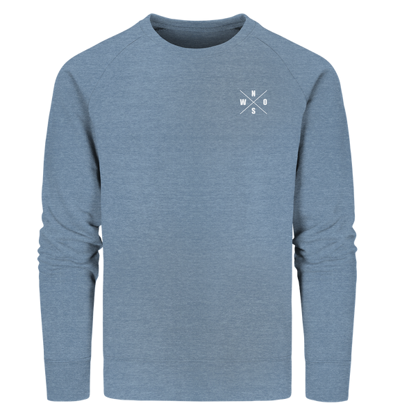 N.O.S.W. BLOCK Gegen Rechts Sweater "HANDBALLFANS GEGEN RECHTS" beidseitig bedrucktes Männer Organic Sweatshirt mid heather blau