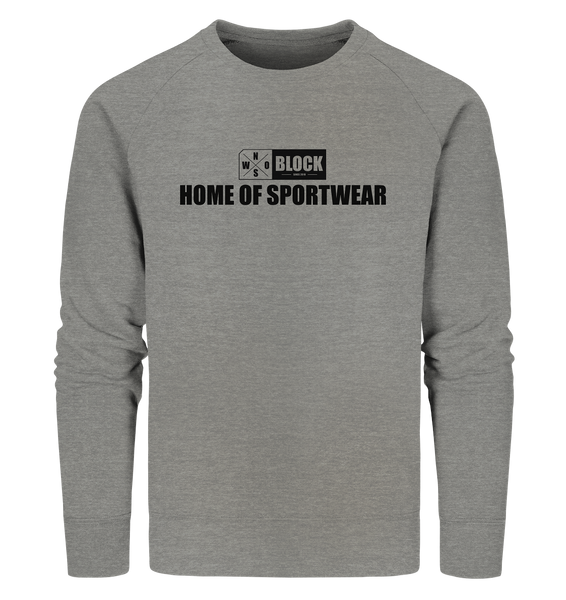 N.O.S.W. BLOCK Sweater "HOME OF SPORTWEAR" Männer Organic Sweatshirt mid heather grau