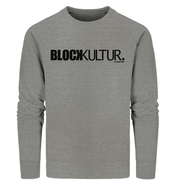 N.O.S.W. BLOCK Fanblock Sweater "BLOCK KULTUR." Männer Organic Sweatshirt mid heather grau