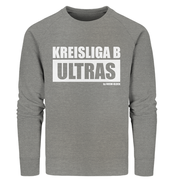 N.O.S.W. BLOCK Ultras Sweater "KREISLIGA B ULTRAS" Männer Organic Sweatshirt mid heather grau