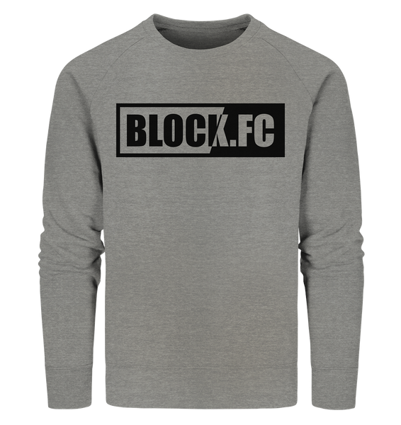 N.O.S.W. BLOCK Sweater "BLOCK.FC" Männer Organic Sweatshirt mid heather grau