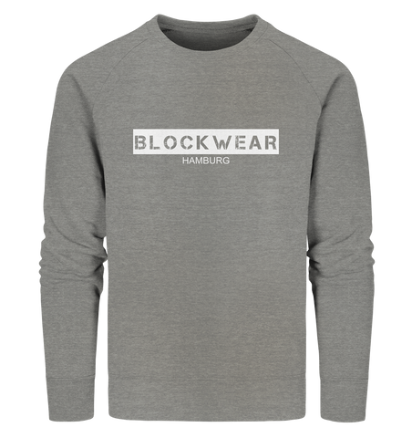 N.O.S.W. BLOCK Sweater "BLOCKWEAR HAMBURG" Männer Organic Sweatshirt mid heather grau