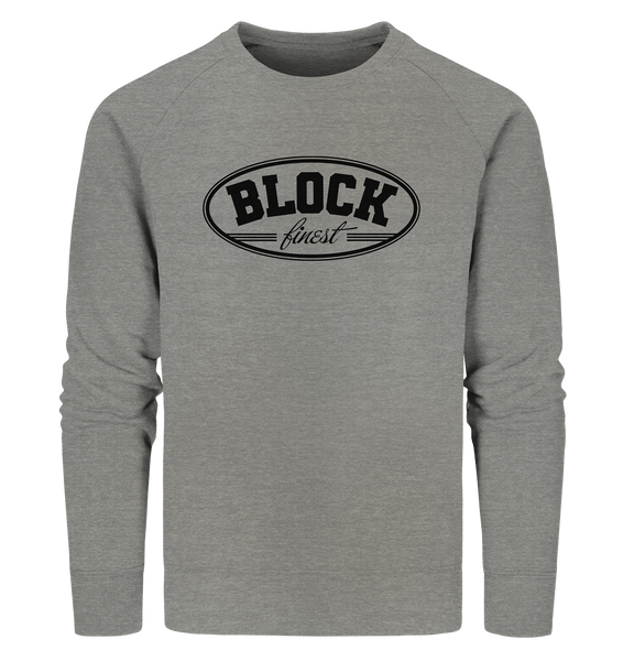 N.O.S.W. BLOCK Fanblock Sweater "BLOCK finest" Männer Organic Sweatshirt mid heather grau